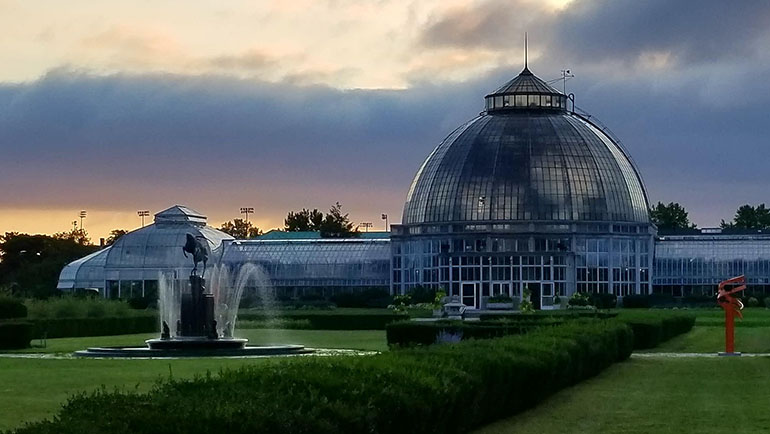 Belle Isle Conservatory at sunrise